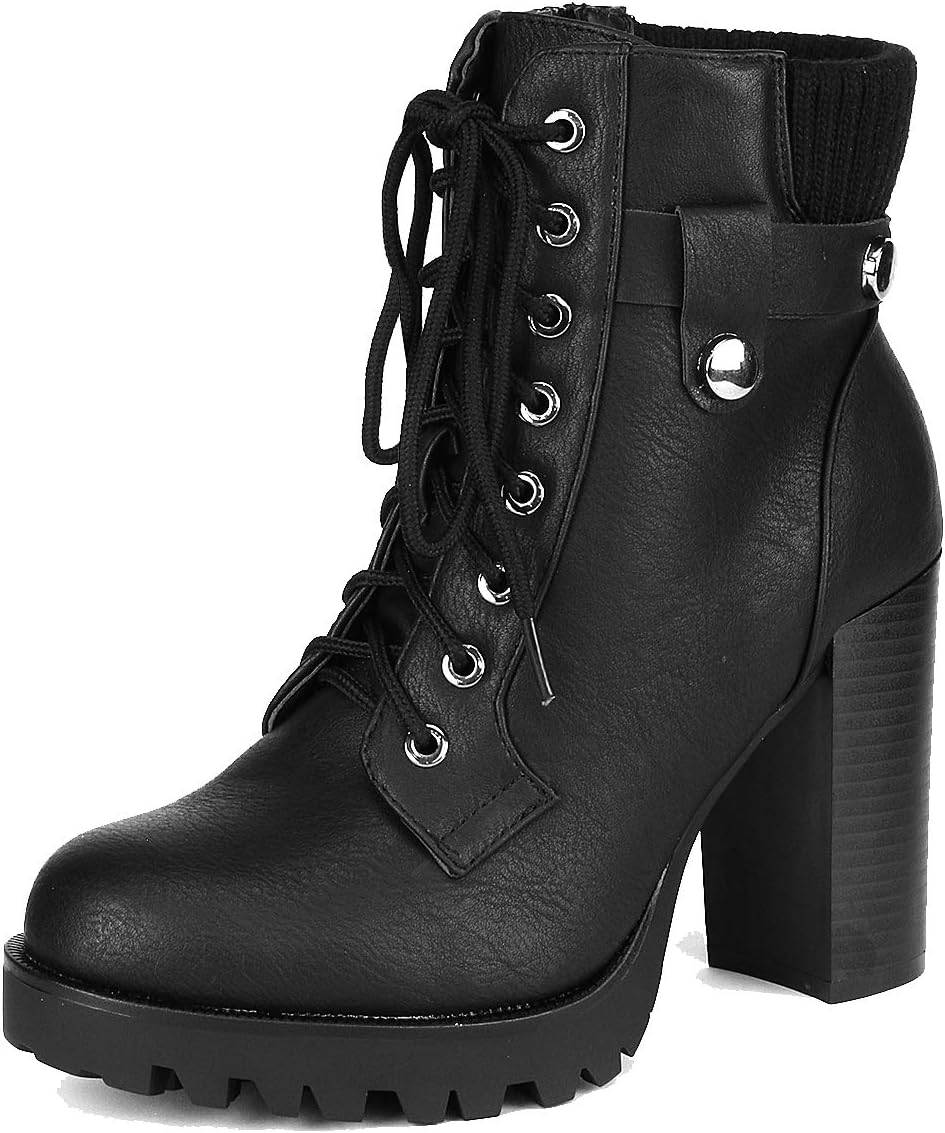DREAM PAIRS Womens Fashion Ankle Boots - Chunky High Heel Booties