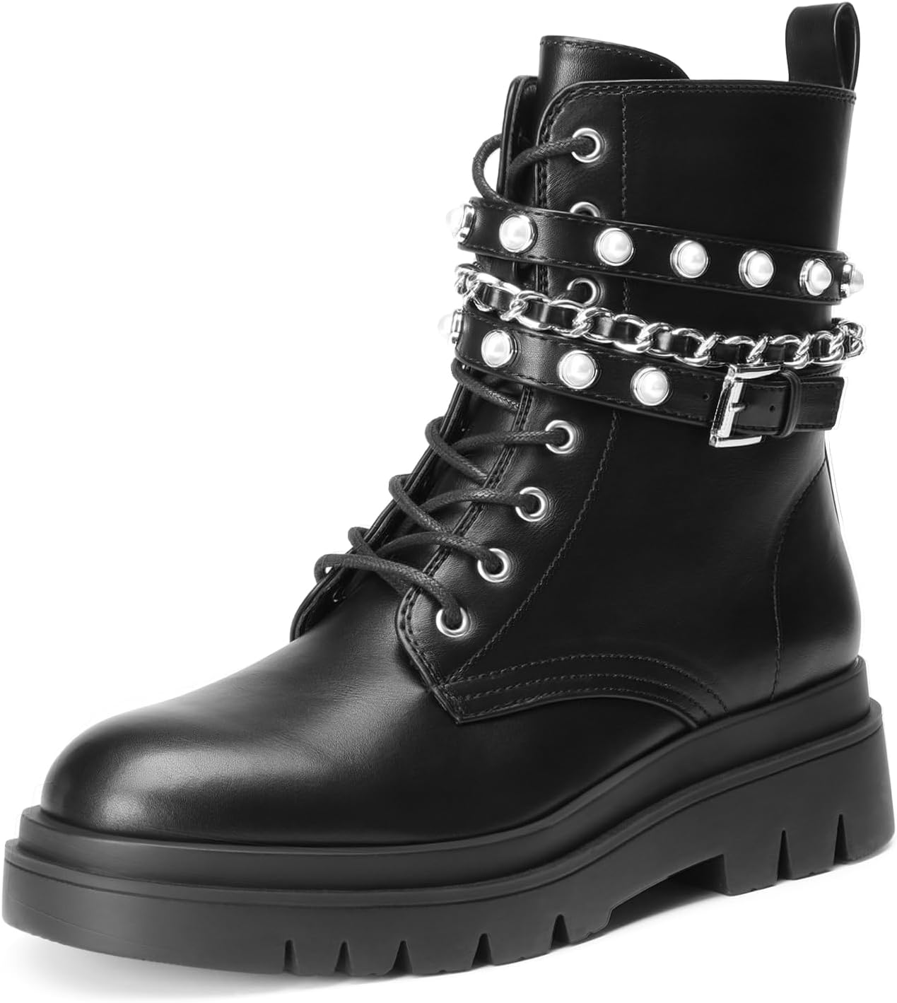 DREAM PAIRS Womens Fashion Platform Combat Boots Lace Up Lug Sole Goth Ankle Booties Shoes
