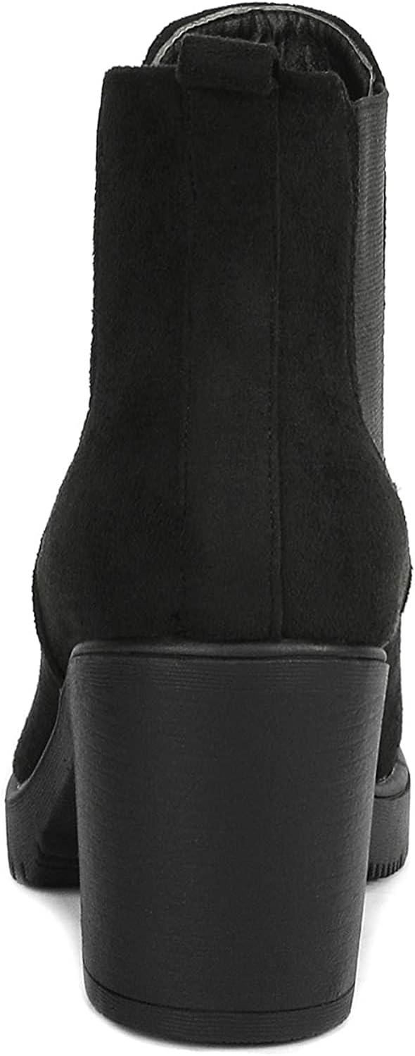 DREAM PAIRS Womens FRE High Heel Chelsea Style Ankle Bootie