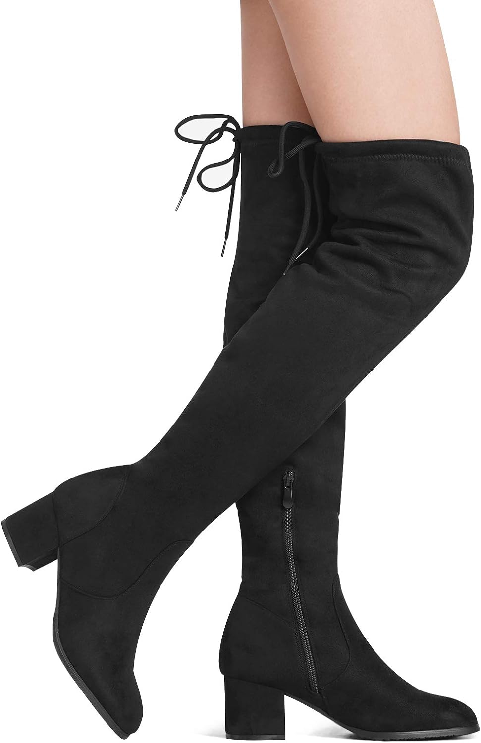 DREAM PAIRS Womens Over The Knee Thigh High Chunky Heel Boots Long Stretch Sexy Fall Boots