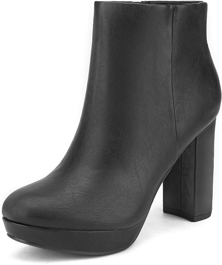 DREAM PAIRS Womens Stomp High Heel Ankle Boots