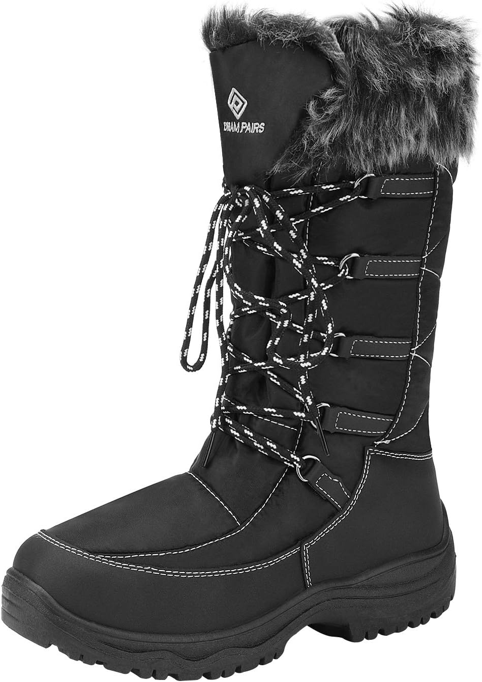 DREAM PAIRS Womens Warm Faux Fur Lined Mid-Calf Winter Snow Boots