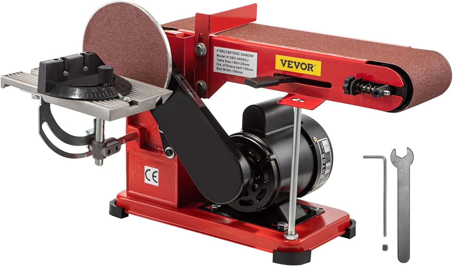 VEVOR Belt Sander 4 x 36, Disc Combo Sander 6,Electric Adjustable Bench Belt Sander 375W,Grinder Bench Sanding Machine With 4 Rubber Foot Pad