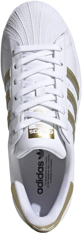 adidas Originals womens Superstar Sneaker, White/Gold Metallic/White, 9 US