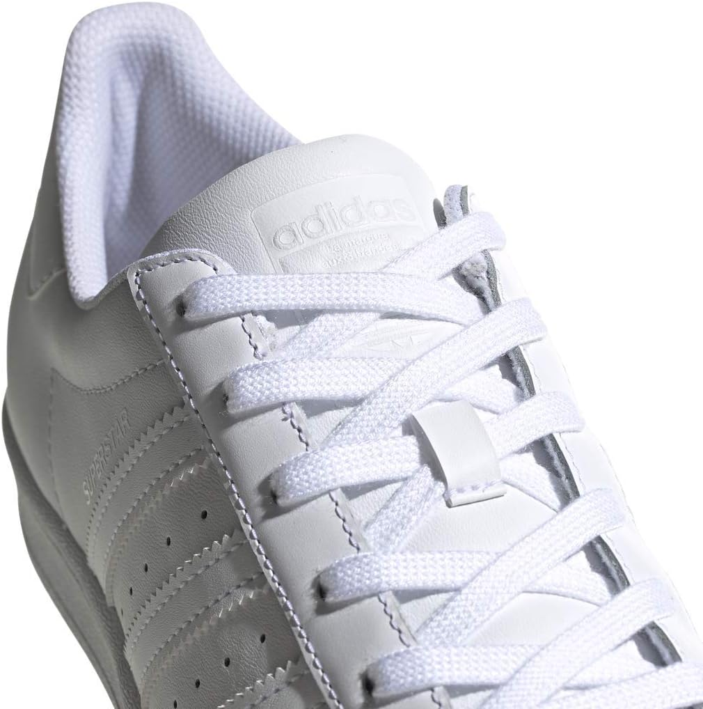 adidas Womens Superstar Sneaker, White/White/White, 7.5