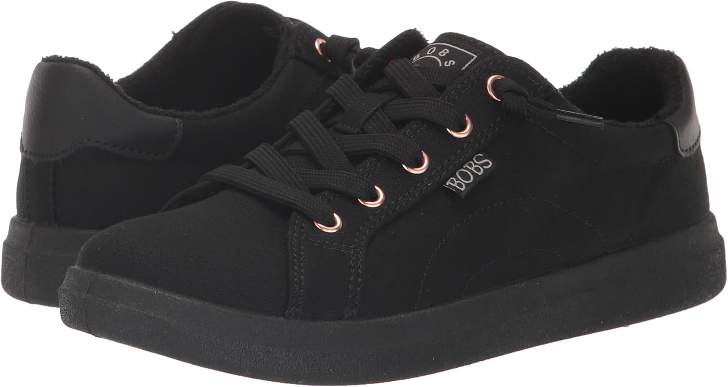 Skechers BOBS Womens Bobs DVine Sneaker, Black, 7