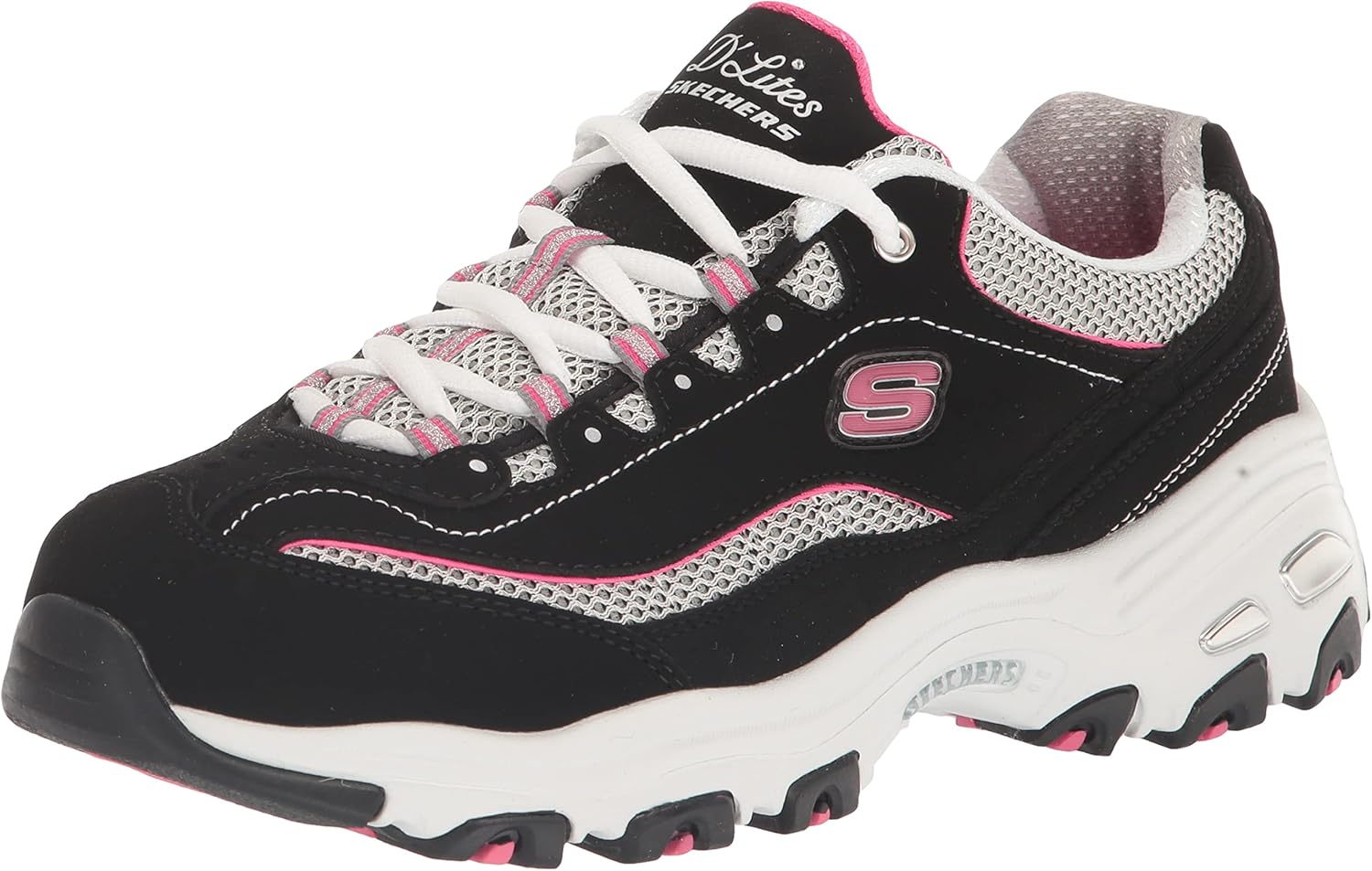 Skechers Womens DLites-Life Saver Memory Foam Lace-up Sneaker