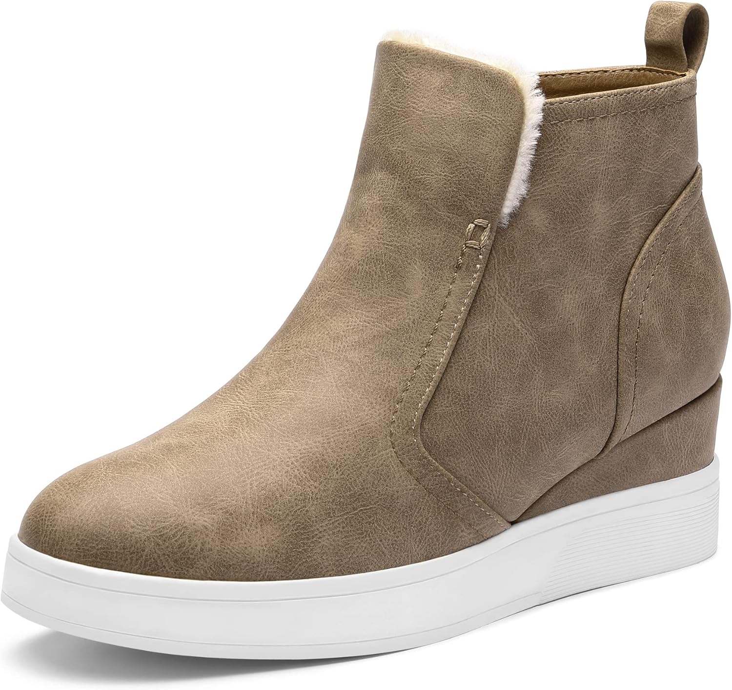 DREAM PAIRS Women’s Slip on High Top Wedge Sneakers Hidden Heel Platform Wedgie Ankle Booties