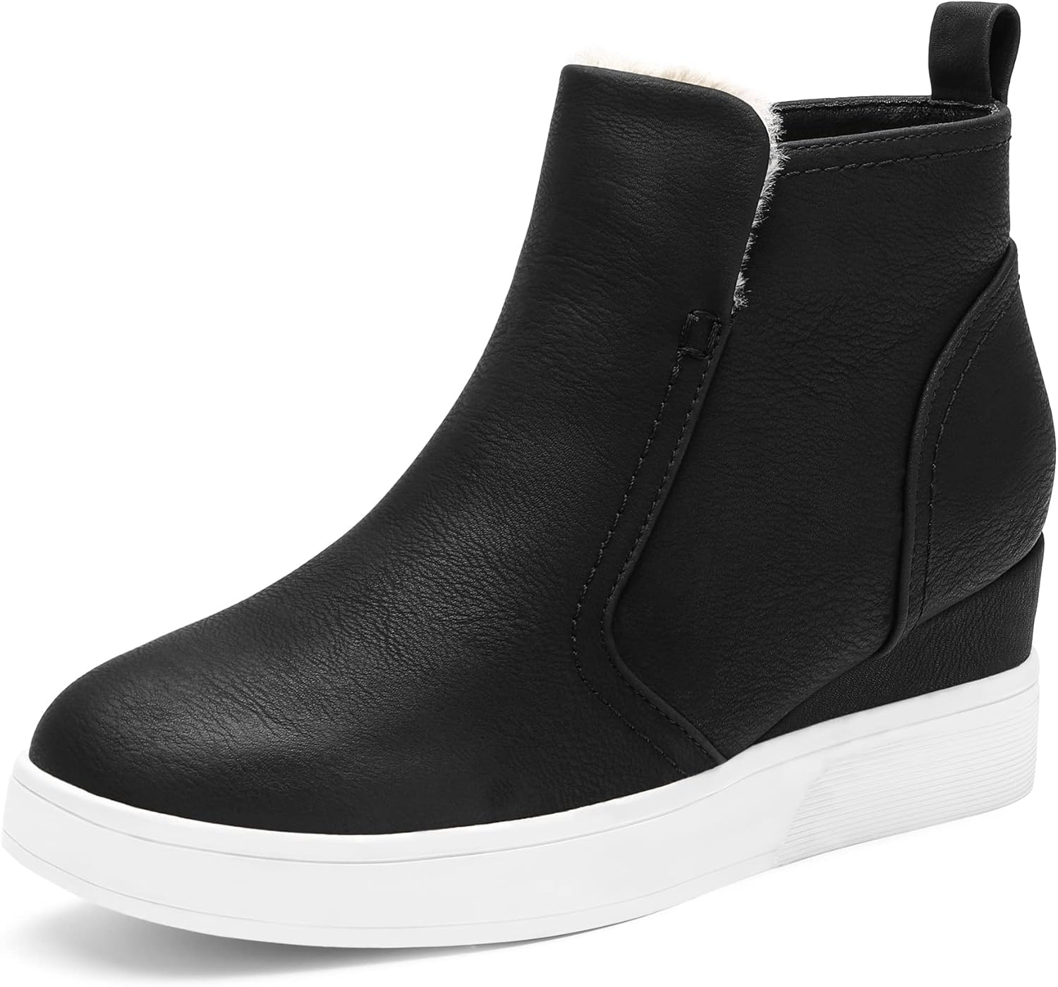 DREAM PAIRS Women’s Slip on High Top Wedge Sneakers Hidden Heel Platform Wedgie Ankle Booties