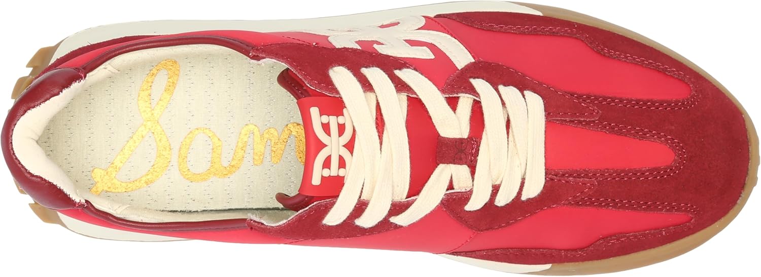 Sam Edelman Womens Langley Sneaker Deep Scarlet 5 Medium