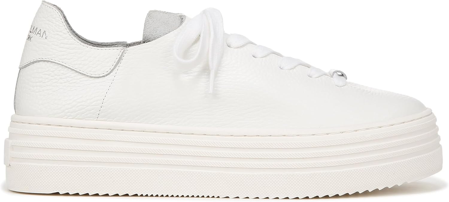 Sam Edelman Womens Pippy Sneaker, White Leather, 6.5