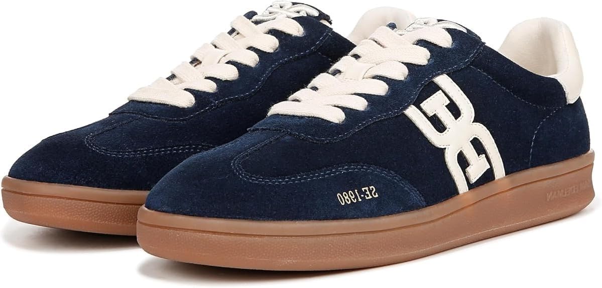 Sam Edelman Womens Tenny Sneaker, Navy Suede, 10