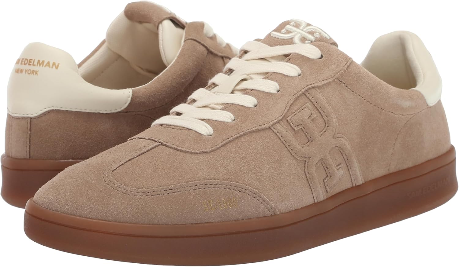 Sam Edelman Womens Tenny Sneaker, Taupe Suede, 7