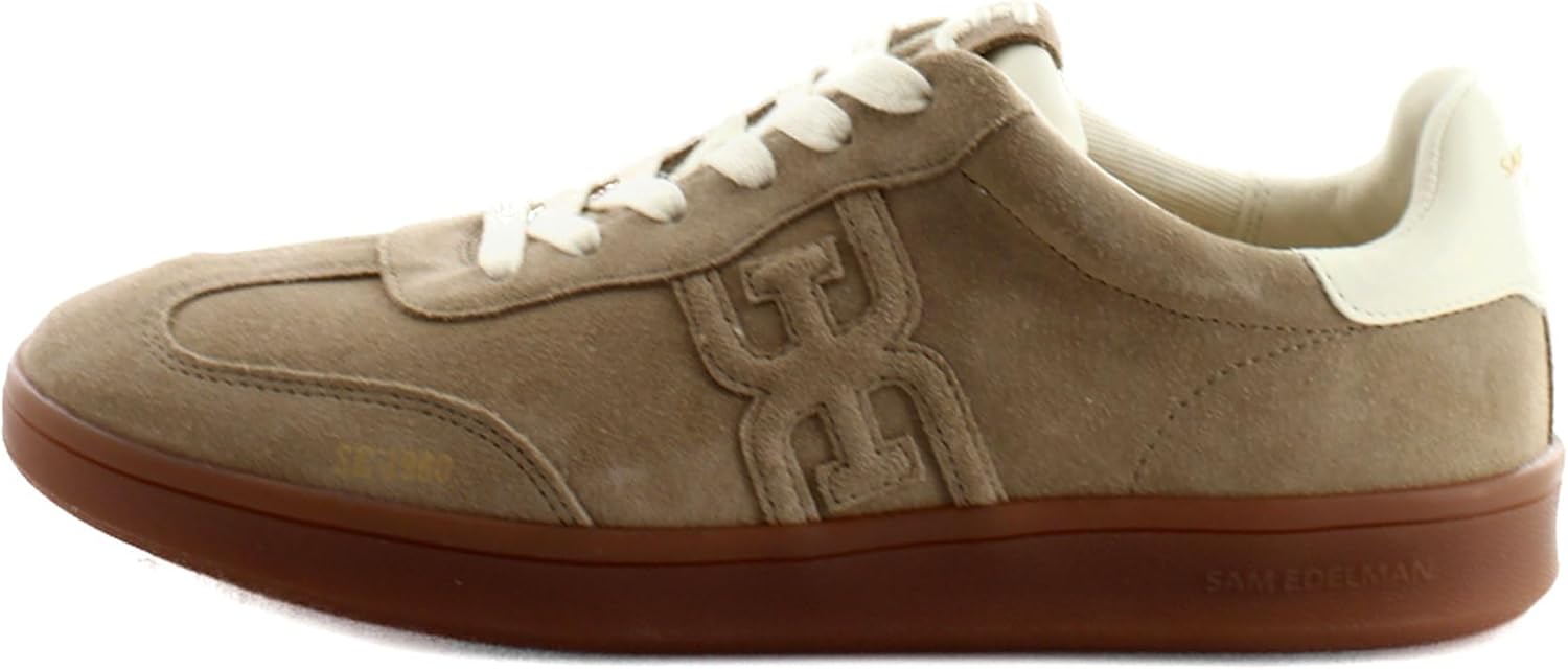 Sam Edelman Womens Tenny Sneaker, Taupe Suede, 8.5