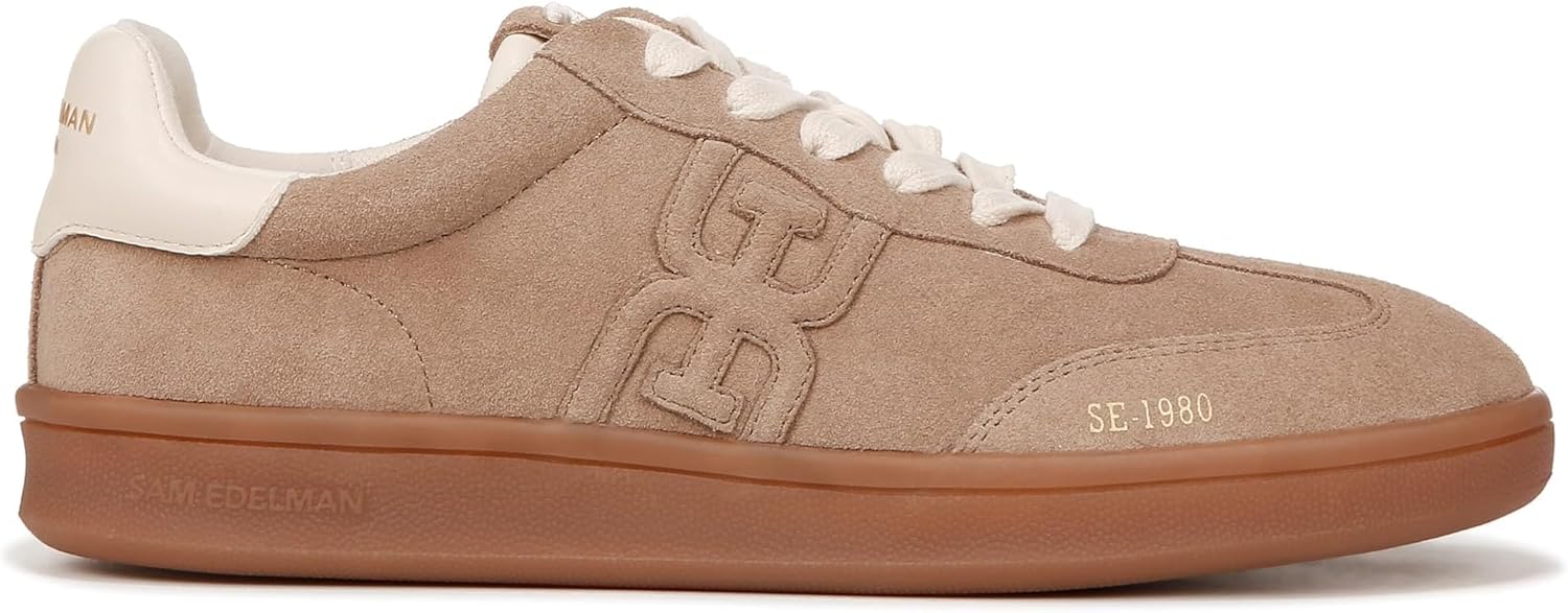 Sam Edelman Womens Tenny Sneaker, Taupe Suede, 9