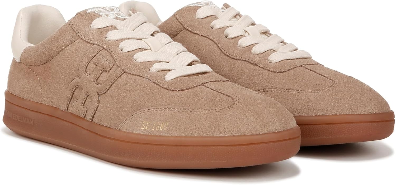 Sam Edelman Womens Tenny Sneaker, Taupe Suede, 9