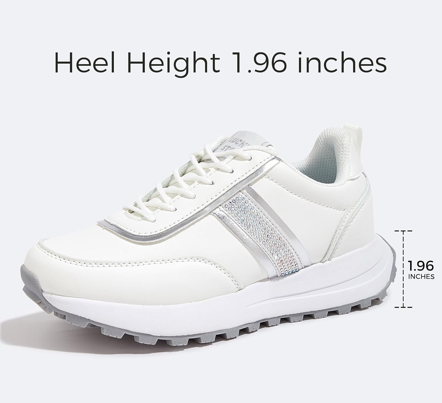 LUCKY STEP Women Platform Walking Shoe Fashion Retro Classic Casual Trainers Braided Rhinestone Sneakers Tennis Running Walking Shoes